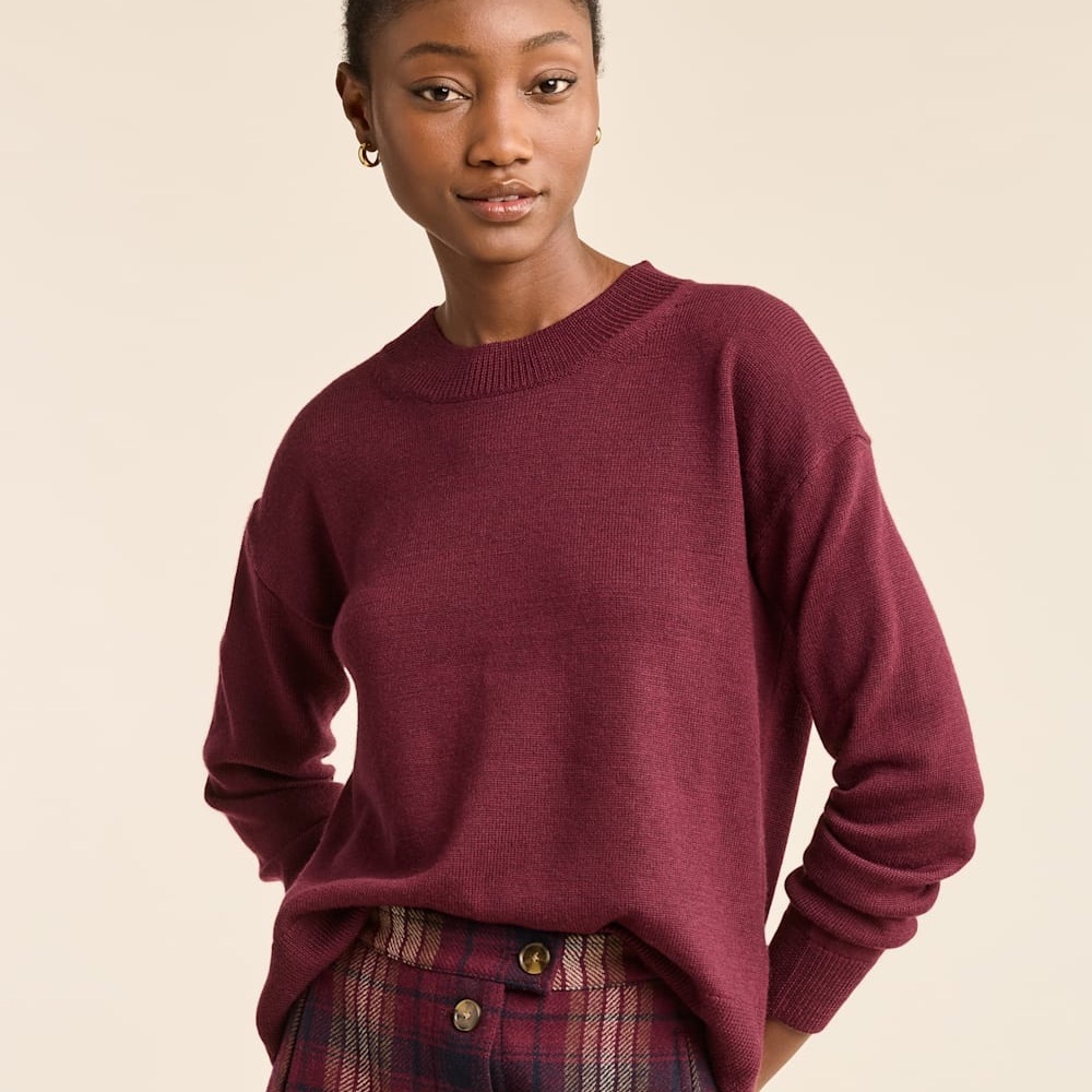 NWOT Pendleton Women’s 100% Merino Wool Crewneck Knit Sweater in Merlot, Size L